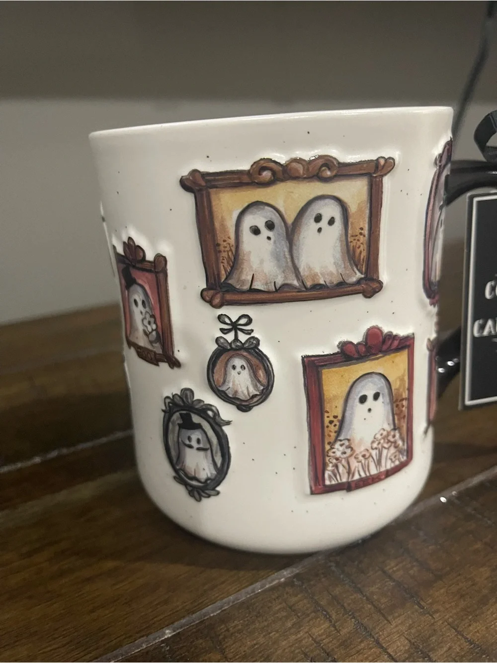 ✨Cobwebs & Cauldrons White Ghost Portrait Ceramic Coffee Mug✨
